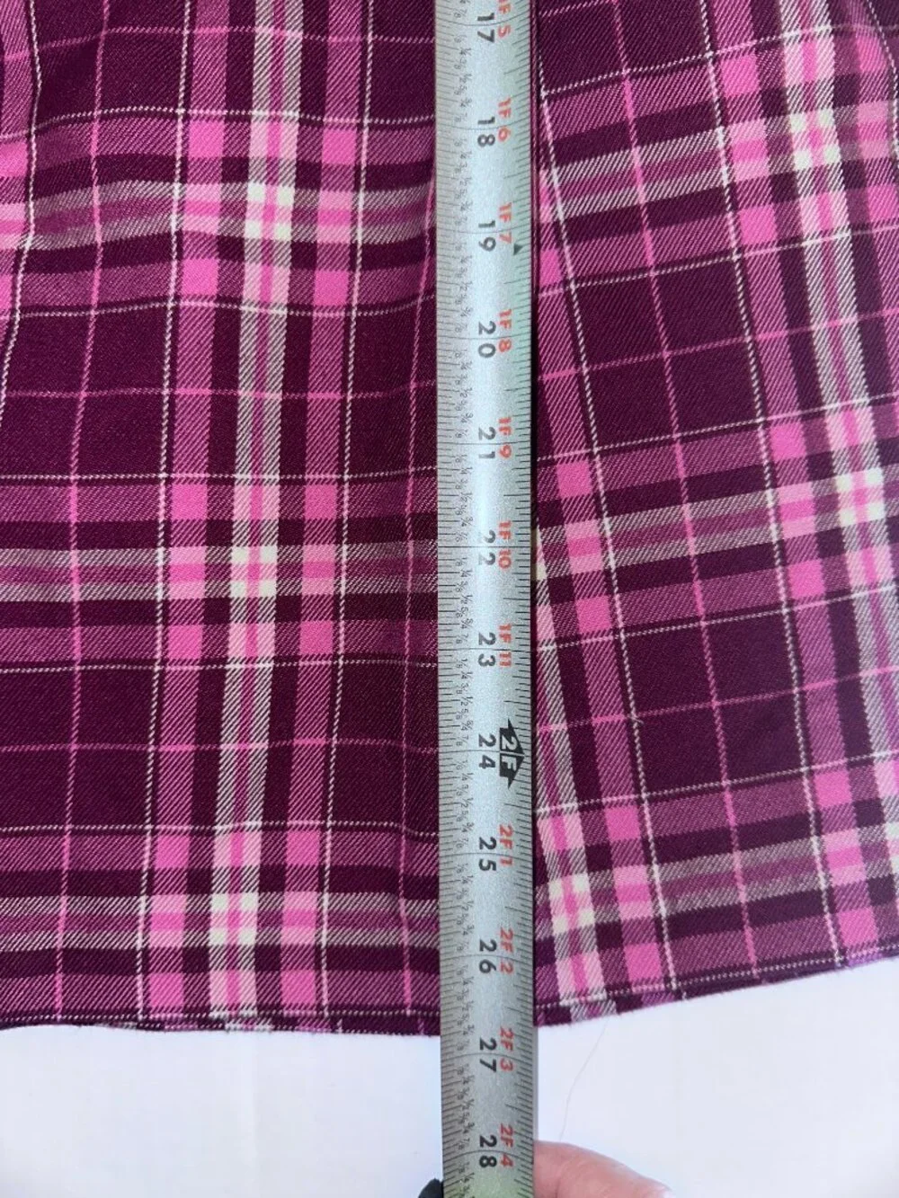 BONNIE JEAN SIZE 6X Pink & Burgundy PLAID soft dress ribbon PUFF SLEEVE DRESS